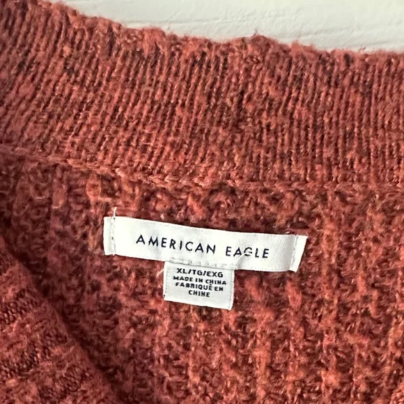 American Eagle Outfitters Women's Burnt Orange Crewneck Sweater - Picture 2 of 4